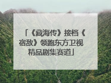 《藏海传》接档《宿敌》领跑东方卫视精品剧集赛道