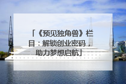 《预见独角兽》栏目：解锁创业密码，助力梦想启航