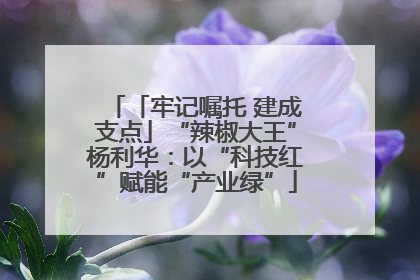 「牢记嘱托 建成支点」“辣椒大王”杨利华：以“科技红”赋能“产业绿”