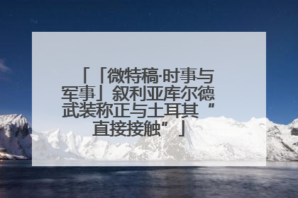 「微特稿·时事与军事」叙利亚库尔德武装称正与土耳其“直接接触”