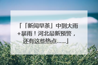「新闻早茶」中到大雨+暴雨！河北最新预警，还有这些热点……