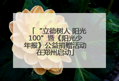 “立德树人 阳光100”暨《阳光少年报》公益捐赠活动在郑州启动