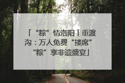 “粽”情洛阳丨重渡沟：万人免费“搂席” “粽”享非遗盛宴