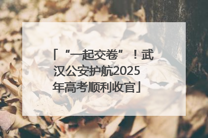 “一起交卷”！武汉公安护航2025年高考顺利收官