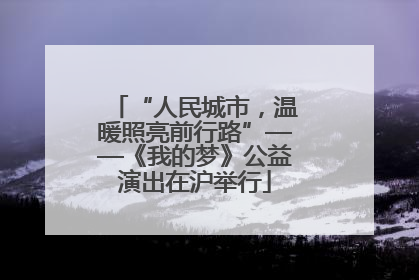 “人民城市，温暖照亮前行路”——《我的梦》公益演出在沪举行
