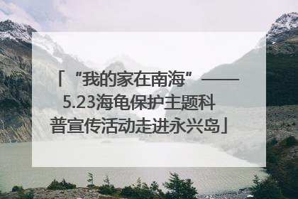 “我的家在南海”——5.23海龟保护主题科普宣传活动走进永兴岛