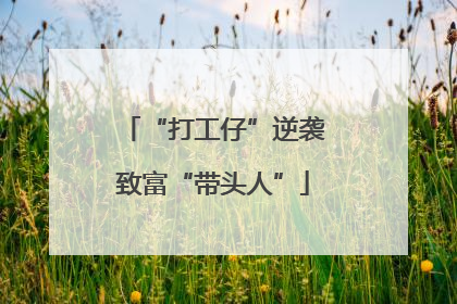 “打工仔”逆袭致富“带头人”