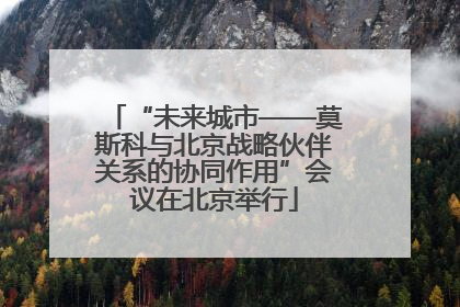 “未来城市——莫斯科与北京战略伙伴关系的协同作用”会议在北京举行