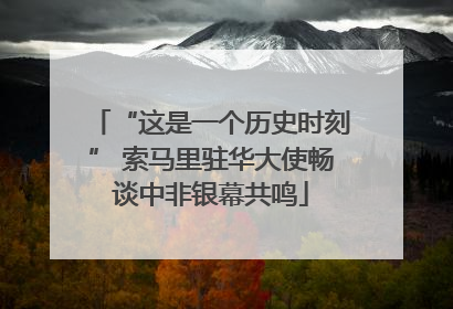 “这是一个历史时刻” 索马里驻华大使畅谈中非银幕共鸣