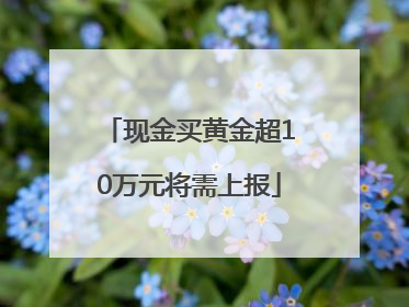 现金买黄金超10万元将需上报