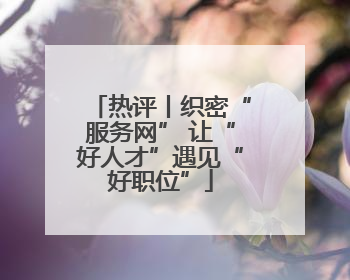 热评丨织密“服务网” 让“好人才”遇见“好职位”