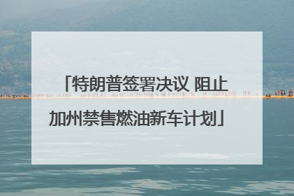特朗普签署决议 阻止加州禁售燃油新车计划