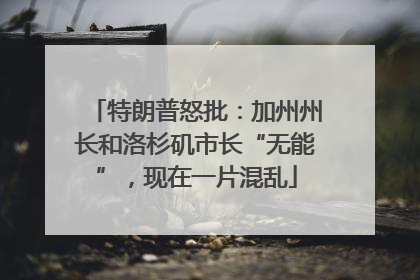 特朗普怒批：加州州长和洛杉矶市长“无能”，现在一片混乱