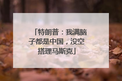 特朗普：我满脑子都是中国，没空搭理马斯克
