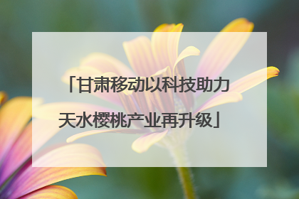 甘肃移动以科技助力天水樱桃产业再升级