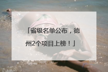 省级名单公布，德州2个项目上榜！