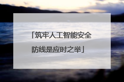 筑牢人工智能安全防线是应时之举