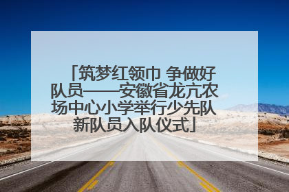 筑梦红领巾 争做好队员——安徽省龙亢农场中心小学举行少先队新队员入队仪式