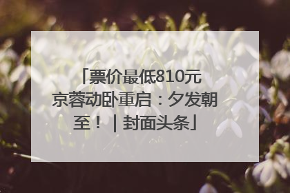 票价最低810元 京蓉动卧重启：夕发朝至！｜封面头条