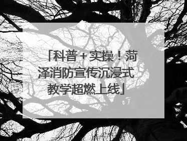 科普＋实操！菏泽消防宣传沉浸式教学超燃上线