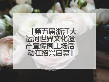 第五届浙江大运河世界文化遗产宣传周主场活动在绍兴启幕