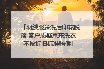 羽绒服送洗后印花脱落 客户质疑京东洗衣不按折旧标准赔偿