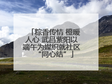 粽香传情 橙暖人心 武昌紫阳以端午为媒织就社区“同心结”
