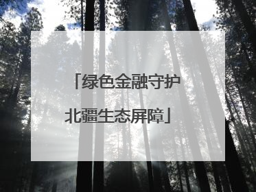 绿色金融守护北疆生态屏障