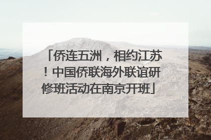 侨连五洲，相约江苏！中国侨联海外联谊研修班活动在南京开班