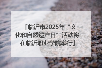 临沂市2025年“文化和自然遗产日”活动将在临沂职业学院举行