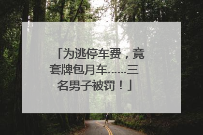 为逃停车费，竟套牌包月车……三名男子被罚！