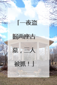 一夜盗掘两座古墓，三人被抓！