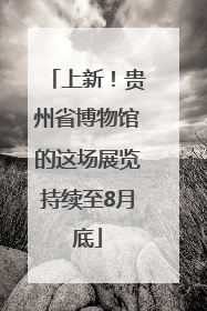 上新！贵州省博物馆的这场展览持续至8月底