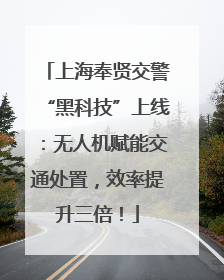 上海奉贤交警“黑科技”上线：无人机赋能交通处置，效率提升三倍！