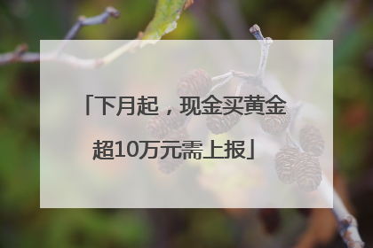 下月起，现金买黄金超10万元需上报