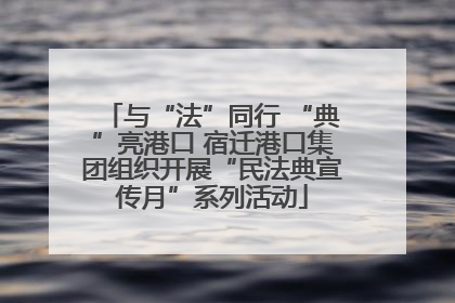 与“法”同行 “典”亮港口 宿迁港口集团组织开展“民法典宣传月”系列活动