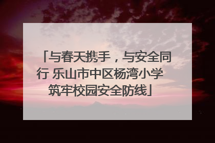 与春天携手，与安全同行 乐山市中区杨湾小学筑牢校园安全防线