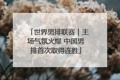 世界男排联赛｜主场气氛火爆 中国男排首次取得连胜