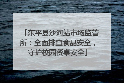 东平县沙河站市场监管所：全面排查食品安全，守护校园餐桌安全