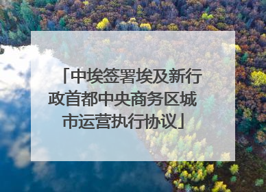 中埃签署埃及新行政首都中央商务区城市运营执行协议