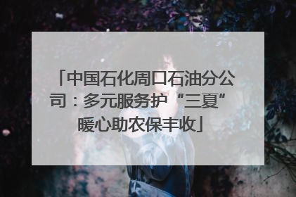 中国石化周口石油分公司：多元服务护“三夏” 暖心助农保丰收