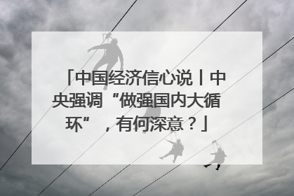 中国经济信心说丨中央强调“做强国内大循环”，有何深意？