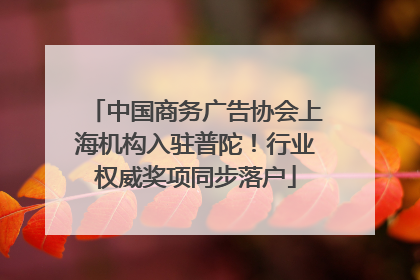 中国商务广告协会上海机构入驻普陀！行业权威奖项同步落户