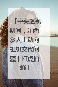 中央巡视期间，江西多人主动向组织交代问题｜打虎拍蝇
