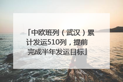 中欧班列（武汉）累计发运510列，提前完成半年发运目标
