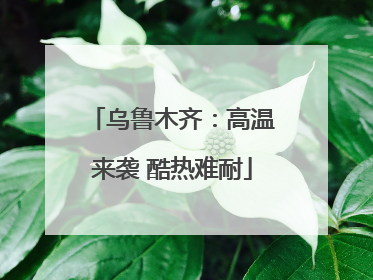 乌鲁木齐：高温来袭 酷热难耐