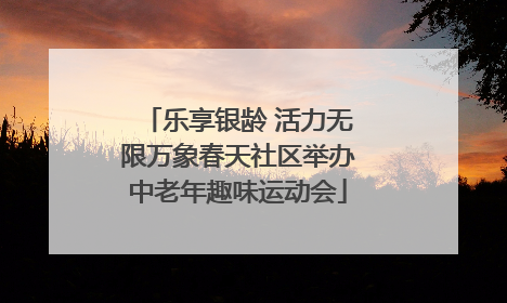 乐享银龄 活力无限万象春天社区举办中老年趣味运动会