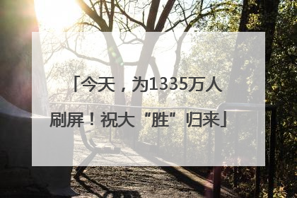 今天，为1335万人刷屏！祝大“胜”归来