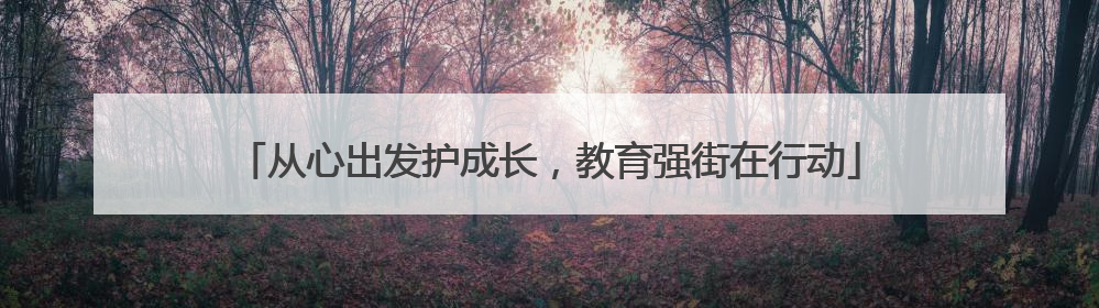 从心出发护成长，教育强街在行动