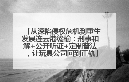 从深陷侵权危机到重生发展连云港赣榆：刑事和解+公开听证+定制普法，让玩具公司回到正轨